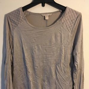 Soft Beige Banana Republic Tee - Quilted Shoulders